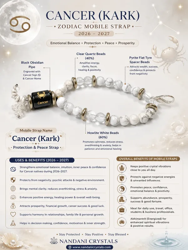 Multicolor_White_Howlite_Clear_Quartz_Cancer_Zodiac_Mobile_Strap