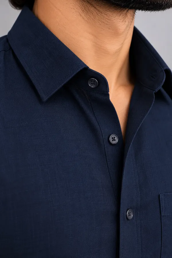 Blue_Solid_Collared_Shirt_For_Men