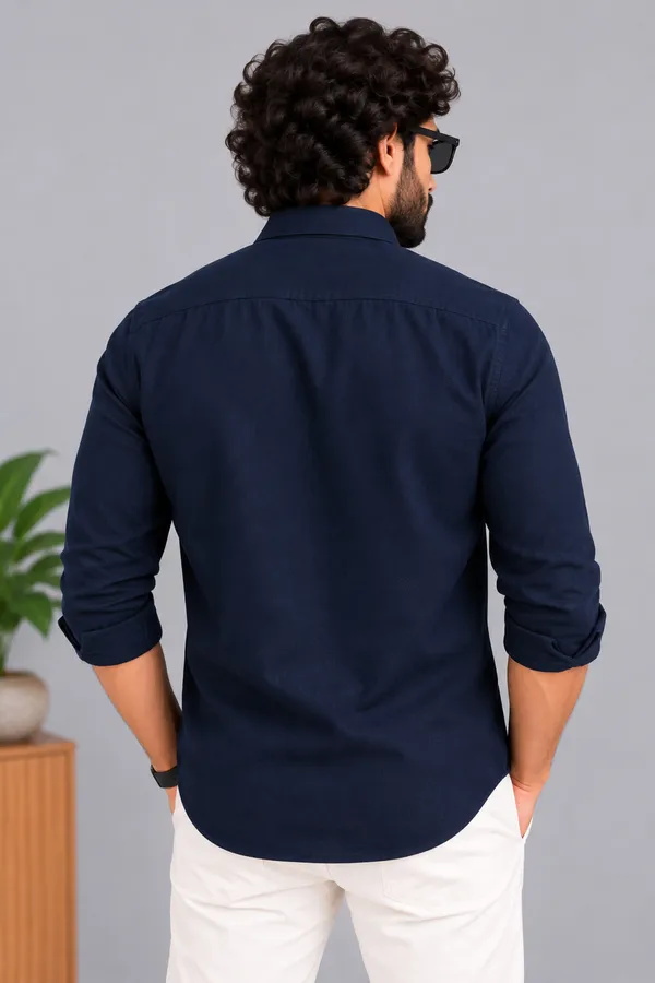 Blue_Solid_Collared_Shirt_For_Men