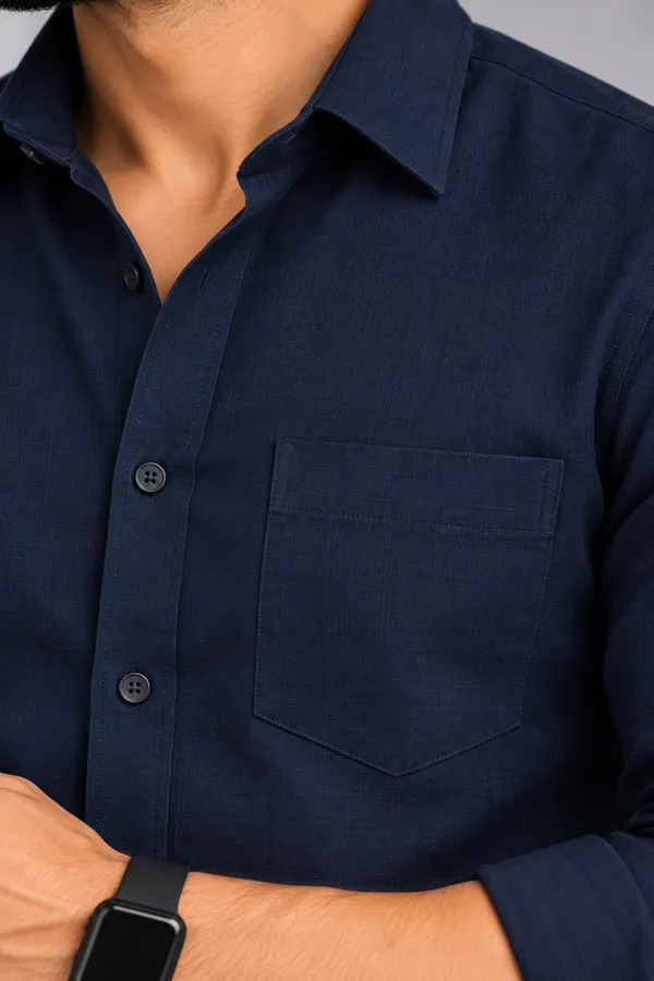 Blue_Solid_Collared_Shirt_For_Men