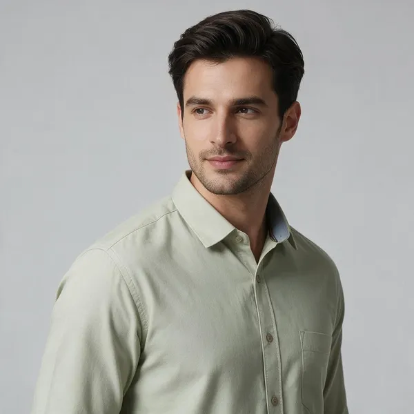 Olive_Green_Solid_Casual_Shirt_For_Men