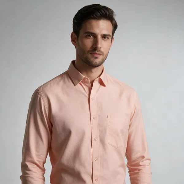 Peach_Solid_Regular_Fit_Formal_Shirt_For_Men