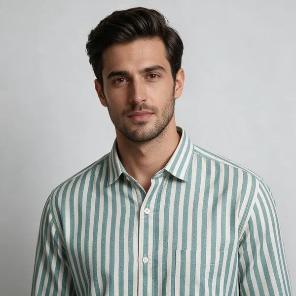 Teal_Striped_Regular_Fit_Shirt_For_Men