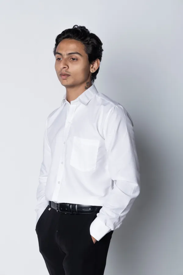 White_Solid_Formal_Shirt_For_Men