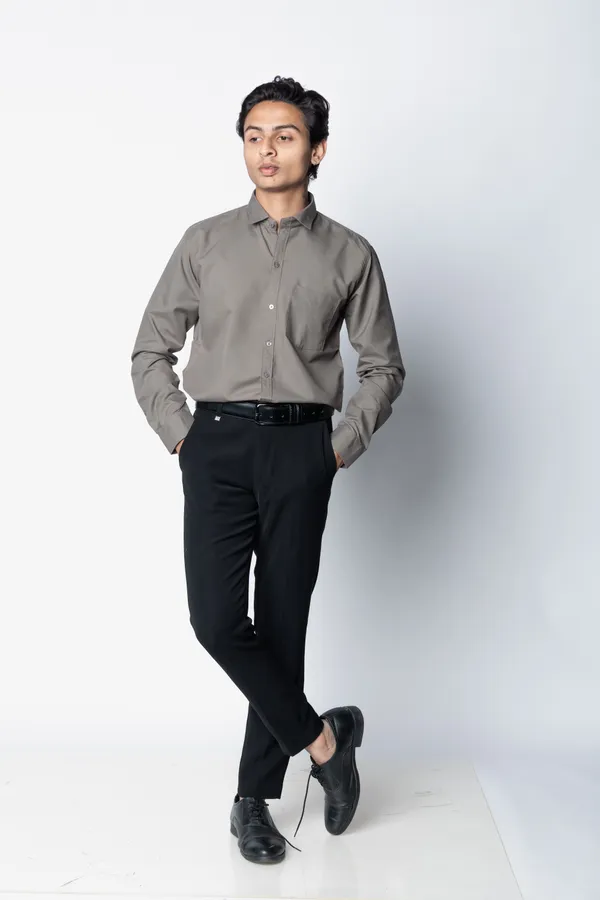 Grey_Solid_Regular_Fit_Button_Down_Shirt_For_Men