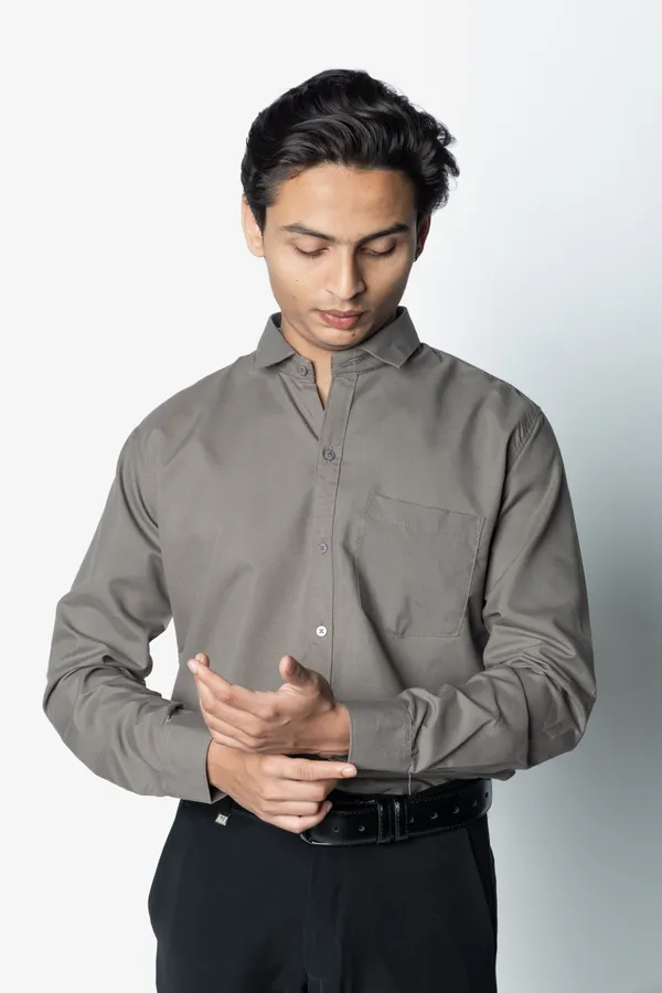 Grey_Solid_Regular_Fit_Button_Down_Shirt_For_Men