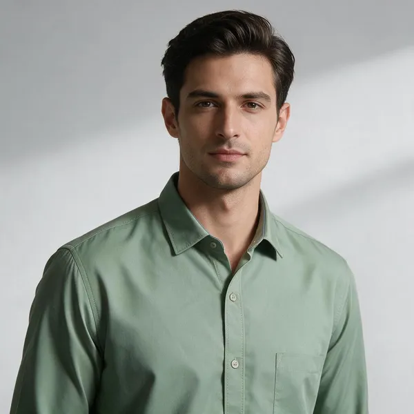 Green_Solid_Casual_Shirt_For_Men