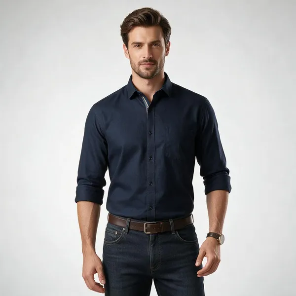Black_Solid_Collared_Shirt_For_Men