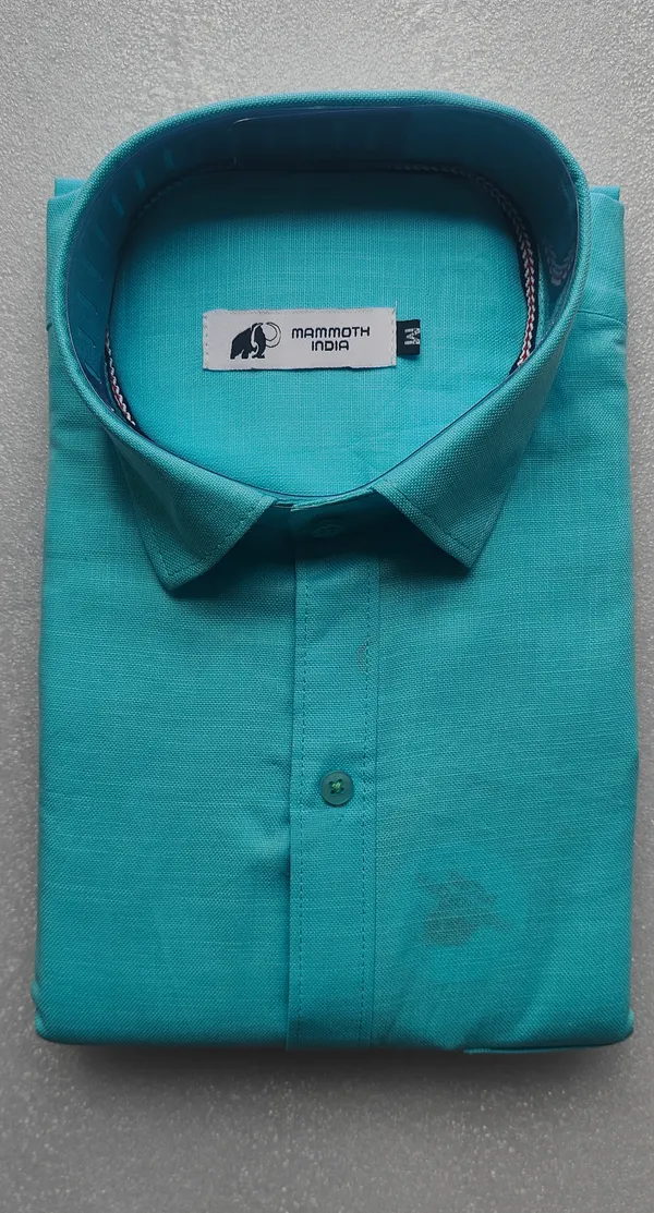 Teal_Textured_Casual_Shirt_For_Men