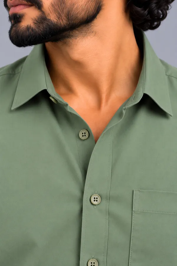 Green_Solid_Casual_Shirt_For_Men