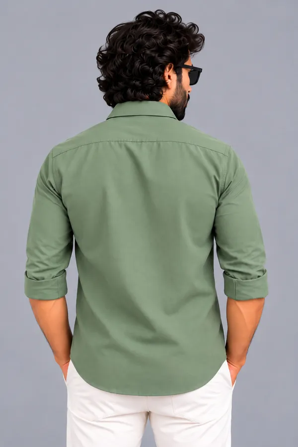 Green_Solid_Casual_Shirt_For_Men