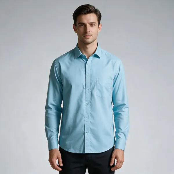 Light_Blue_Solid_Regular_Fit_Shirt_For_Men