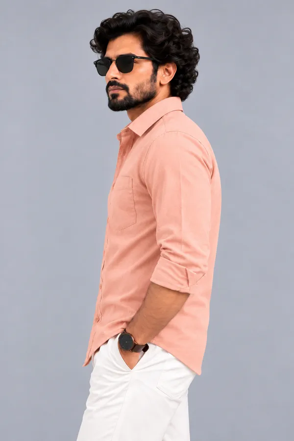 Peach_Solid_Regular_Fit_Formal_Shirt_For_Men