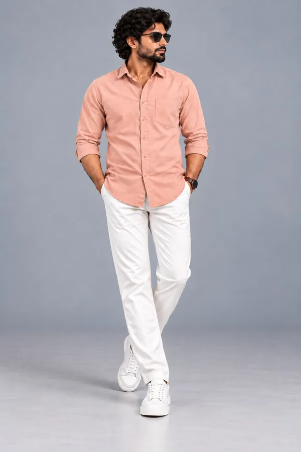 Peach_Solid_Regular_Fit_Formal_Shirt_For_Men