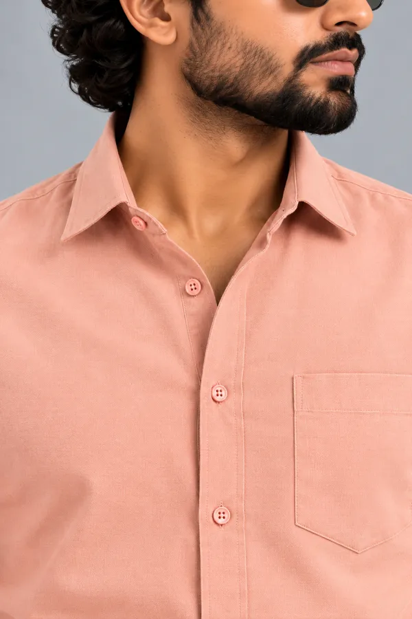 Peach_Solid_Regular_Fit_Formal_Shirt_For_Men