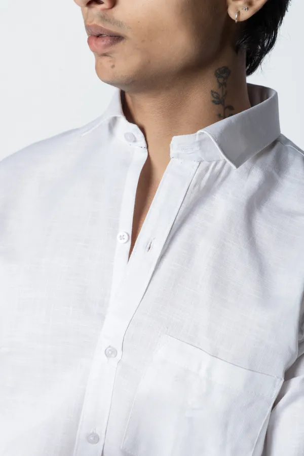 White_Textured_Regular_Fit_Shirt_For_Men