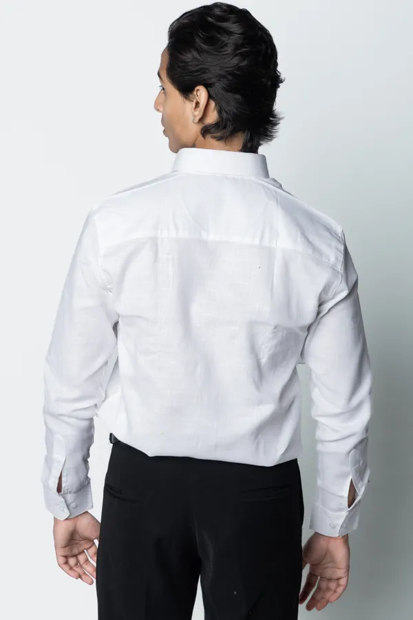 White_Textured_Regular_Fit_Shirt_For_Men