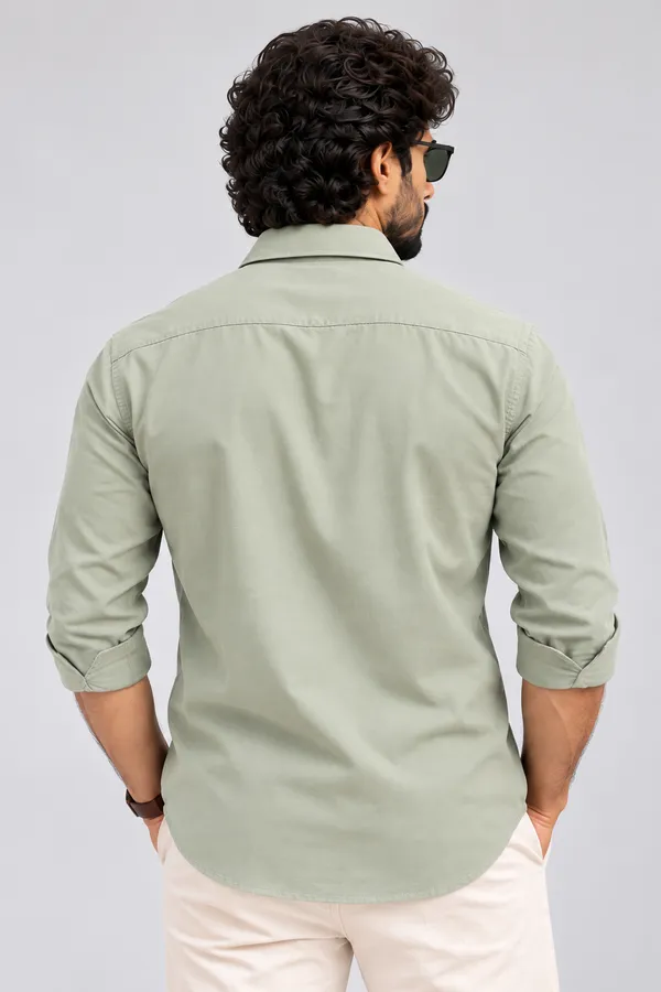 Green_Solid_Casual_Shirt_For_Men