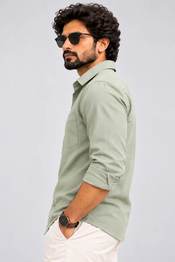 Green_Solid_Casual_Shirt_For_Men