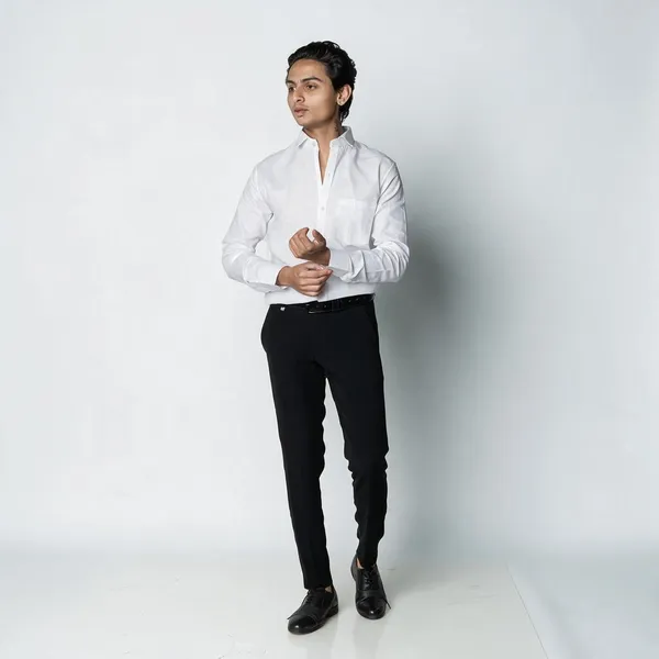 White_Textured_Regular_Fit_Shirt_For_Men