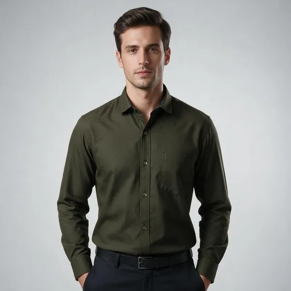 Olive_Solid_Regular_Fit_Shirt_For_Men