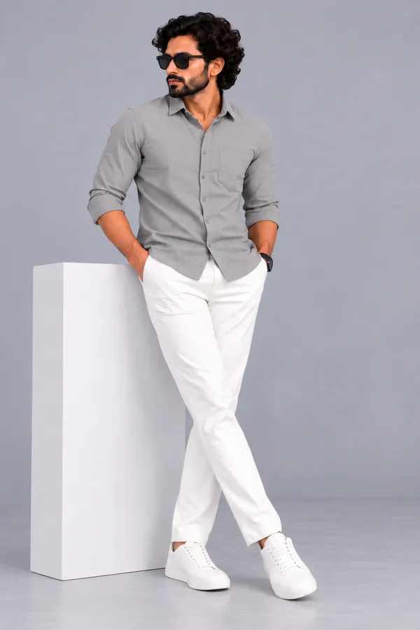 grey_Textured_Regular_Fit_Shirt_For_Men