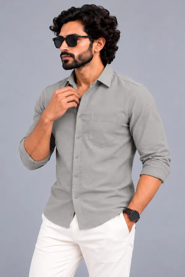 grey_Textured_Regular_Fit_Shirt_For_Men