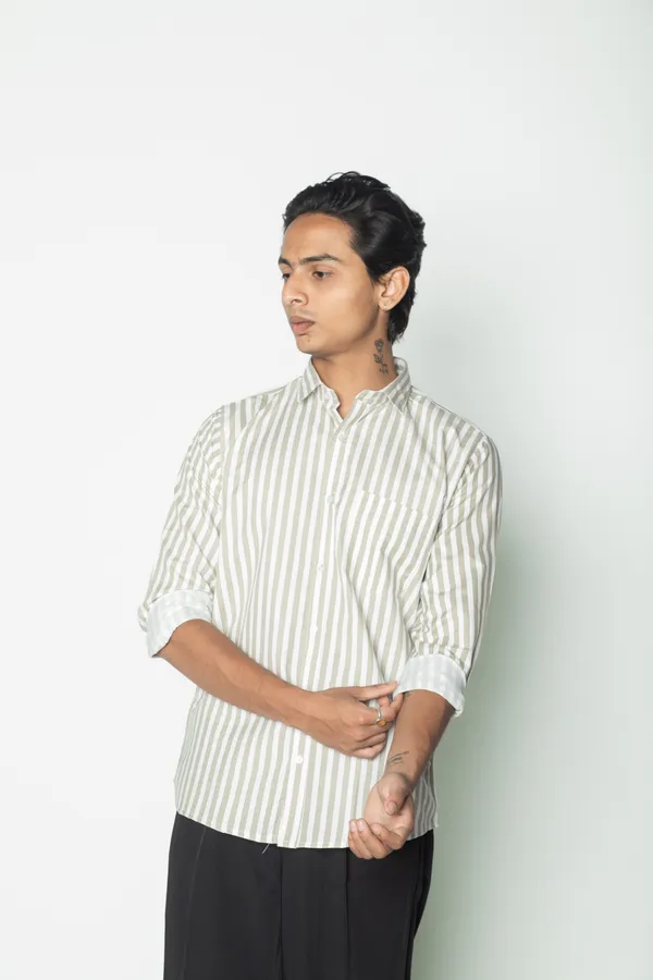 Olive_Green_And_White_Striped_Casual_Shirt_For_Men