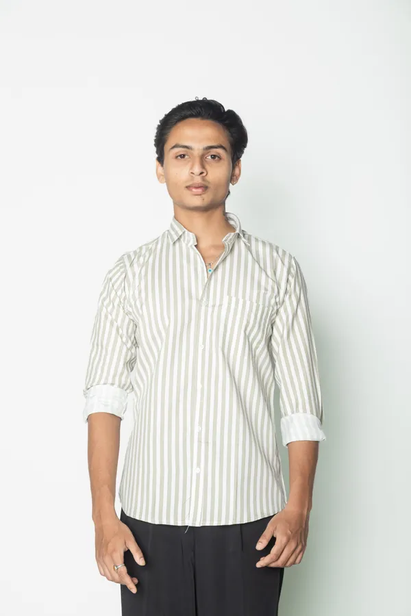 Olive_Green_And_White_Striped_Casual_Shirt_For_Men
