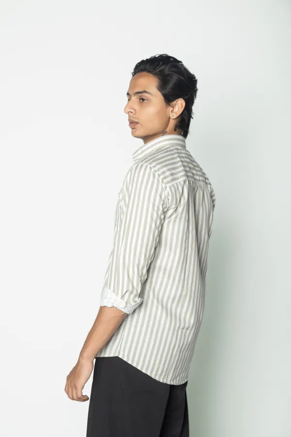 Olive_Green_And_White_Striped_Casual_Shirt_For_Men
