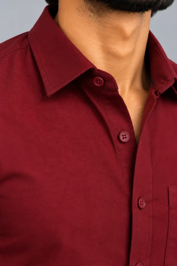 Maroon_Textured_Regular_Fit_Shirt_For_Men