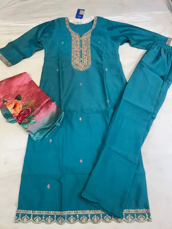 Teal_Embroidered_Three_Piece_Salwar_Suit_for_Women