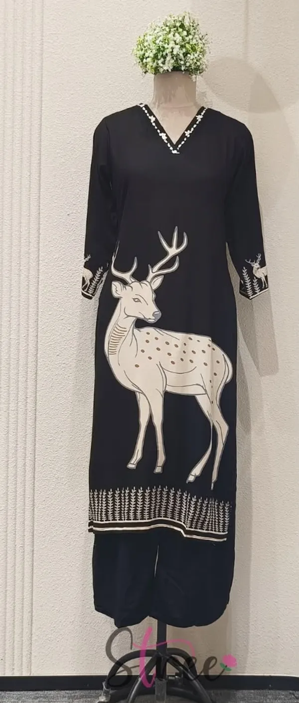 Black_Printed_Straight_Kurta_For_Women