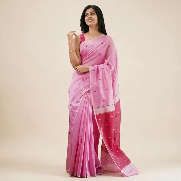 Kancheepuram_Light_Weight_Very_Soft_Little_Border_Saree_With_Running_Blouse