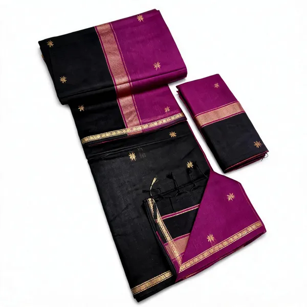 Kancheepuram_Light_Weight_Very_Soft_Little_Border_Saree_With_Running_Blouse