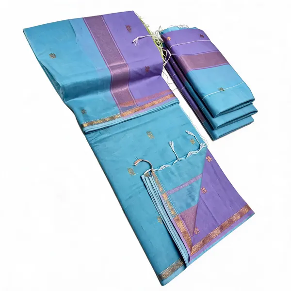 Kancheepuram_Light_Weight_Very_Soft_Little_Border_Saree_With_Running_Blouse