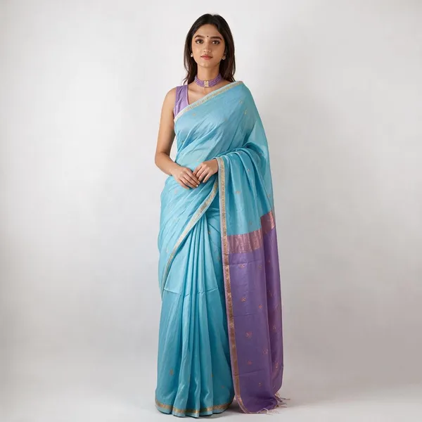 Kancheepuram_Light_Weight_Very_Soft_Little_Border_Saree_With_Running_Blouse
