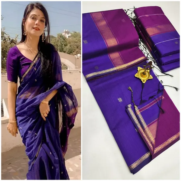 kancheepuram__Light_Weight_Very_Soft_little_border_saree_with_running_blouse