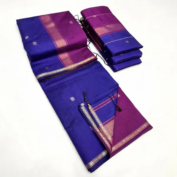 Kancheepuram_Light_Weight_Very_Soft_Little_Border_Saree_With_Running_Blouse