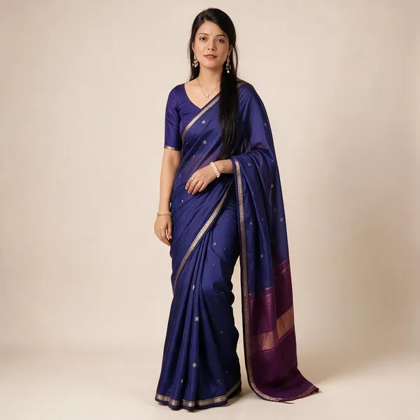 Kancheepuram_Light_Weight_Very_Soft_Little_Border_Saree_With_Running_Blouse