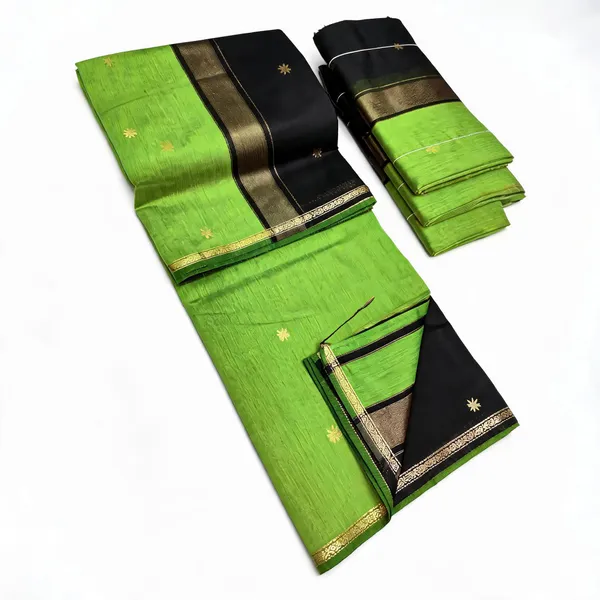 Kancheepuram_Light_Weight_Very_Soft_Little_Border_Saree_With_Running_Blouse