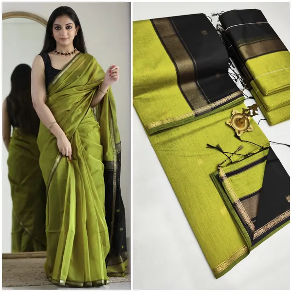 kancheepuram__Light_Weight_Very_Soft_little_border_saree_with_running_blouse