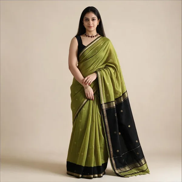 Kancheepuram_Light_Weight_Very_Soft_Little_Border_Saree_With_Running_Blouse