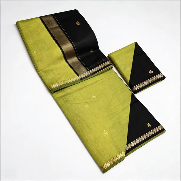 Kancheepuram_Light_Weight_Very_Soft_Little_Border_Saree_With_Running_Blouse