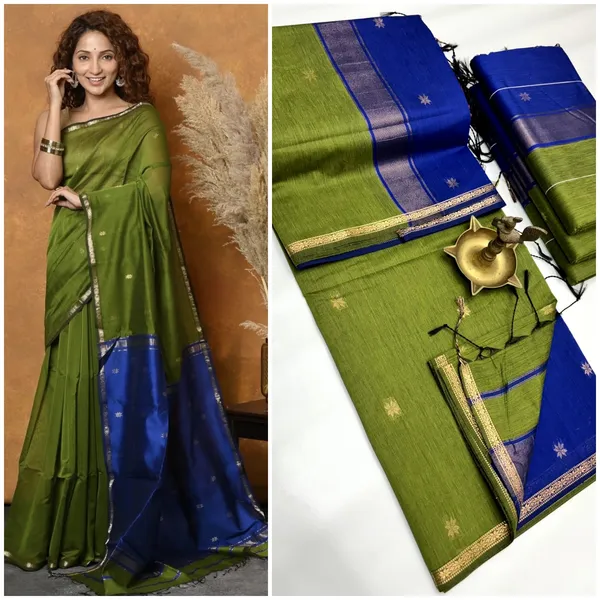 kancheepuram__Light_Weight_Very_Soft_little_border_saree_with_running_blouse