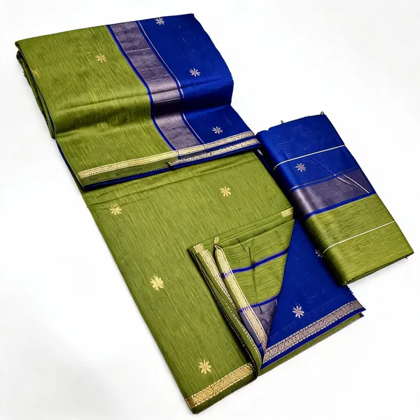 Kancheepuram_Light_Weight_Very_Soft_Little_Border_Saree_With_Running_Blouse