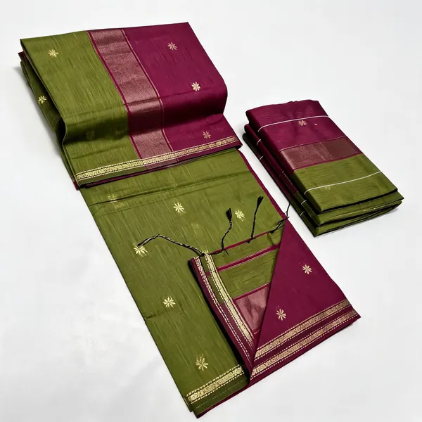 Kancheepuram_Light_Weight_Very_Soft_Little_Border_Saree_With_Running_Blouse