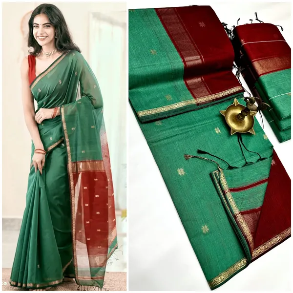 kancheepuram__Light_Weight_Very_Soft_little_border_saree_with_running_blouse