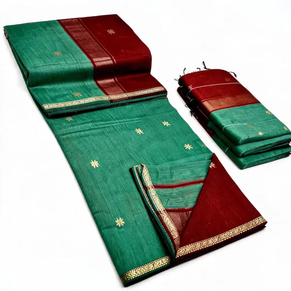 Kancheepuram_Light_Weight_Very_Soft_Little_Border_Saree_With_Running_Blouse