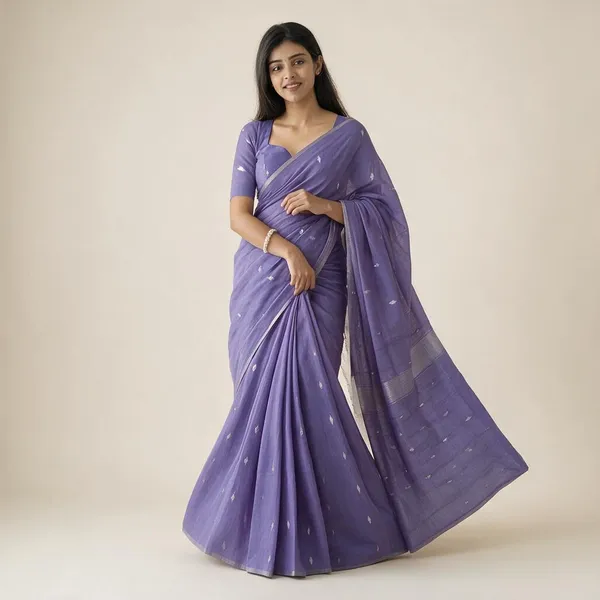 Kancheepuram_Light_Weight_Very_Soft_Little_Border_Saree_With_Running_Blouse